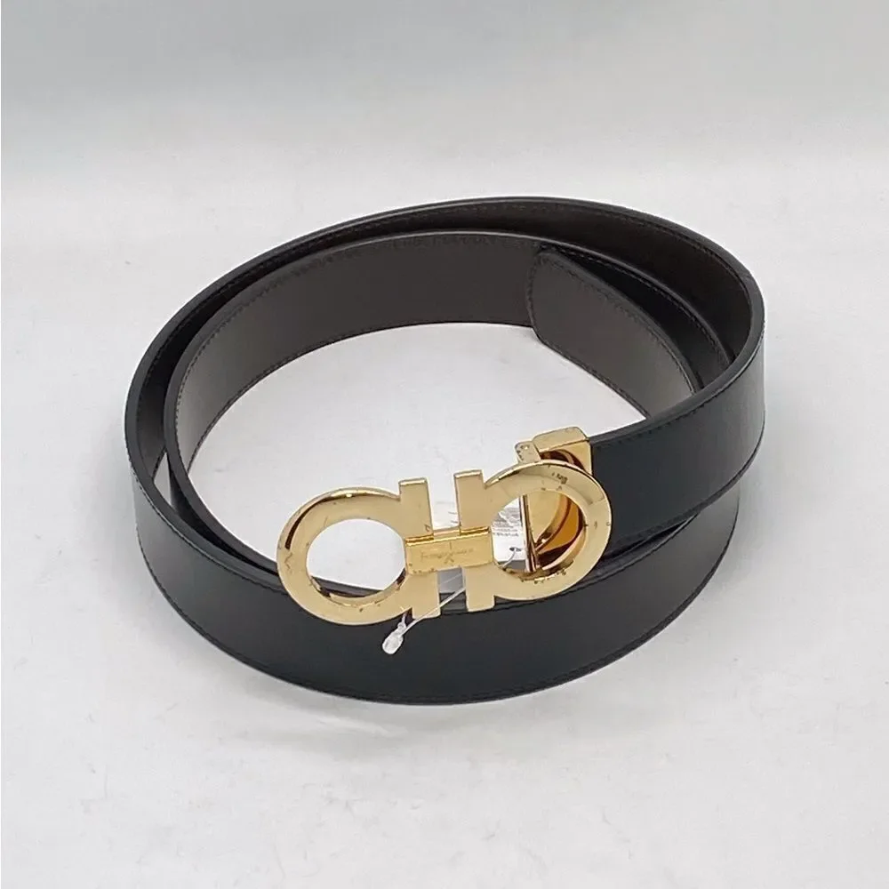 Ferragamo Reversible Adjustable Double-Gancini Leather Belt size 46 - Picture 2 of 8